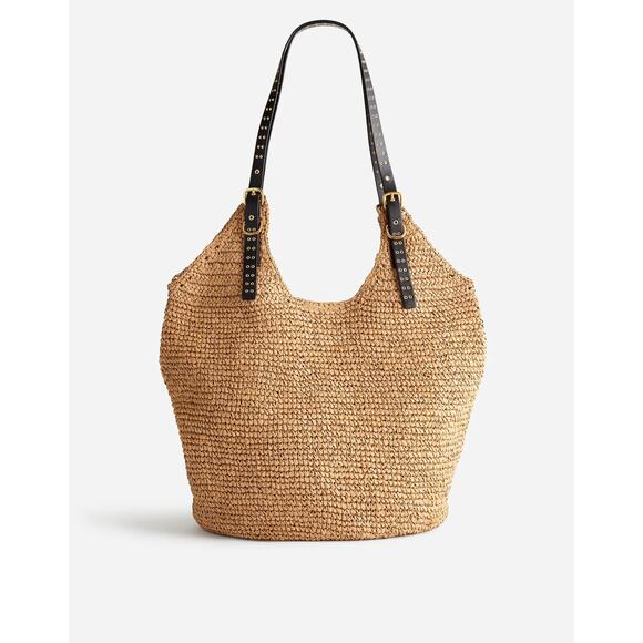 Madewell Handbags - NWT Madewell The Straw Slouch Tote Natural Multi